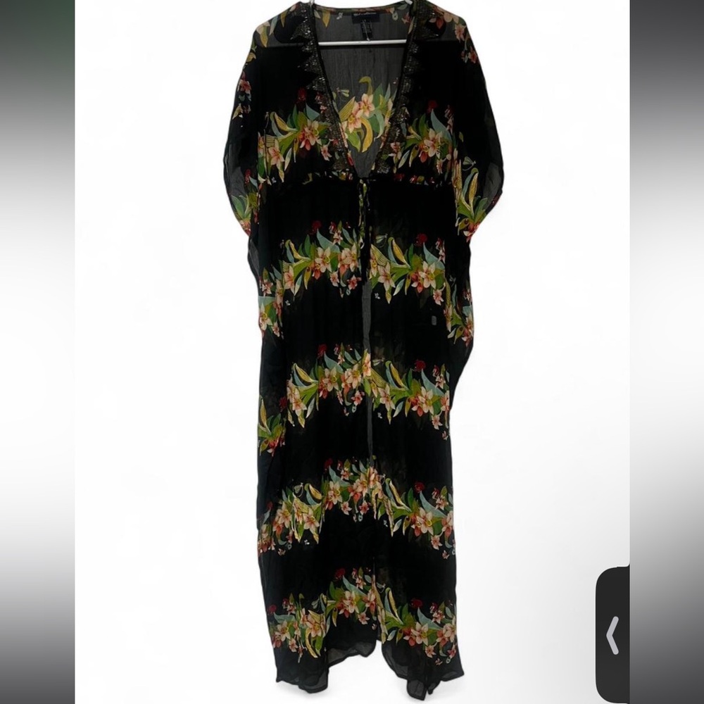 Floral Black Sheer Coverup